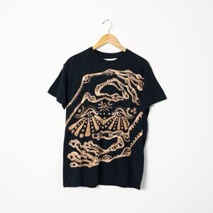 Handmade All Seeing Eye Bleach Dye Graphic T-Shirt Black